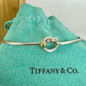 Tiffany & Co. Silver Knot Bangle with Gold Accent